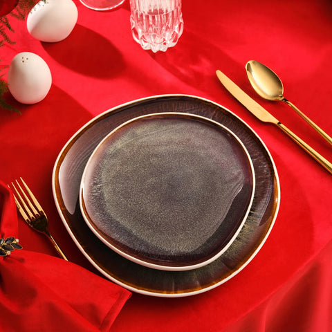 Karaca Red Carpet Collection Streamline 59 Delige Galactic Reactive Glaze Dinerset voor 12 Personen, Wit