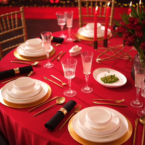 Karaca Red Carpet Collection Streamline New Hole Gold Servies, 59 Delig, New Generation Bone