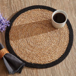 Karaca Luka Seagrass & Jute Placemat, 37 cm, Black