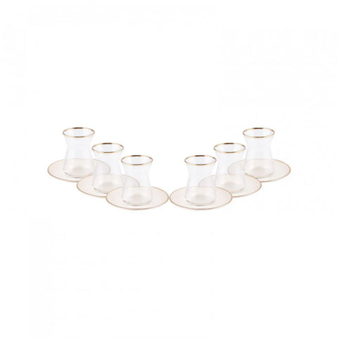 Karaca Retro theekopjesset voor 6 personen 132 ml, beige