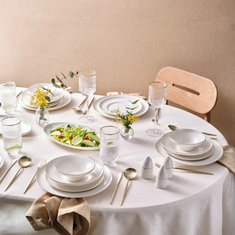Karaca Streamline Nefeli Gold 12-Persoons Servies, 56-Delig