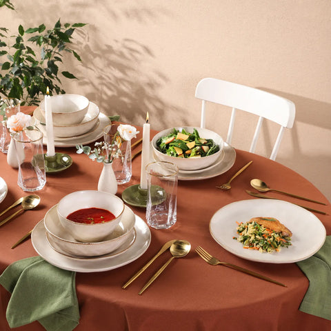Karaca Aria Reactive, 24-delige dinerset voor 6 personen, beige