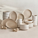 Karaca Streamline Cupid for 12 Person Dinnerware Set, 59 Piece, Stoneware
