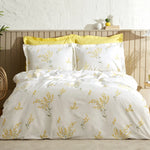 Karaca Home Loretta geel 100% katoenen tweepersoons dekbedovertrekset
