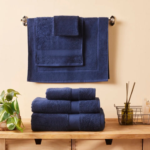 KARACA JOEY NAVY EGYPTIAN COTTON WASHCLOTH 16X22