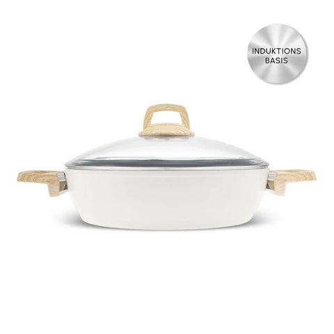 Karaca Zwitserse kristal inductiepot, 26 cm, crèmekleurig