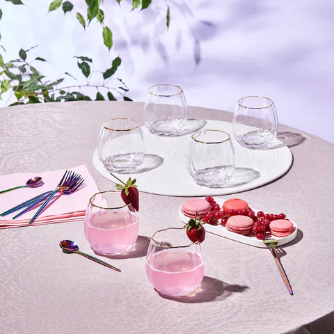 Karaca Priscilla Glazen Set Voor 6 Personen, Goud, 380 ml