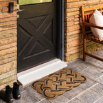 Cashmere Rug Braided Black Natural Coco Doormat 45x75 cm
 