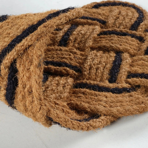 Cashmere Rug Braided Black Natural Coco Doormat 45x75 cm
 