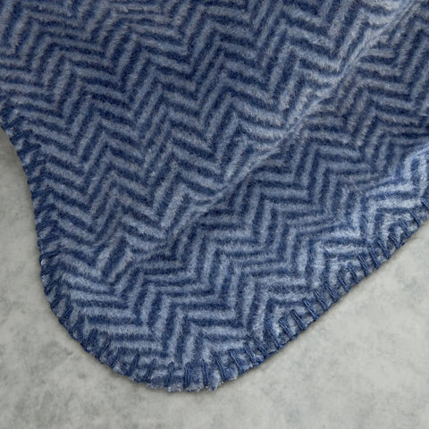 Karaca Home Sandra Double Herringbone Patterned Blanket, Indigo