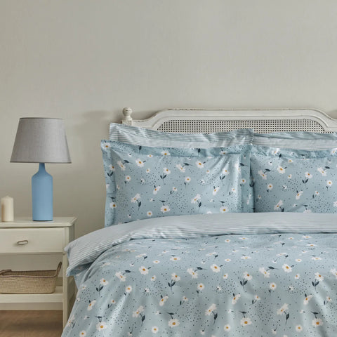 Karaca Home Daisy 100% Katoenen Eenpersoons Dekbedovertrekset, Mint