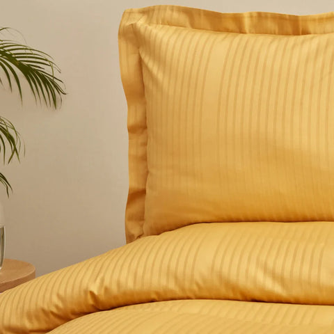 Karaca Home Uniq 100% katoenen satijn eenpersoons dekbedovertrekset, mustard