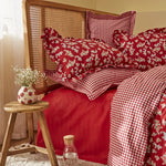 Karaca Home Carlo 100% katoenen eenpersoons dekbedovertrekset rood