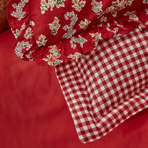 Karaca Home Carlo 100% katoenen eenpersoons dekbedovertrekset rood