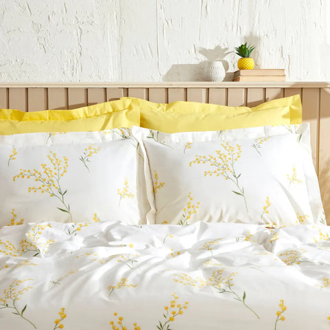 Karaca Home Loretta geel 100% katoenen eenpersoons beddengoed set