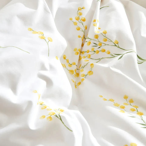 Karaca Home Loretta geel 100% katoenen eenpersoons beddengoed set