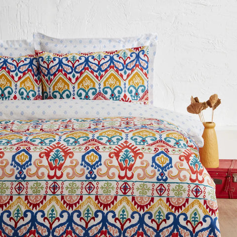Karaca Home Sarah anderson lionel eenpersoons dekbedovertrekset blauw