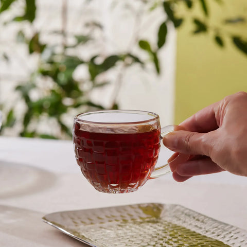 Karaca Emel 4-Personen Glazen Theekop, 180 ml