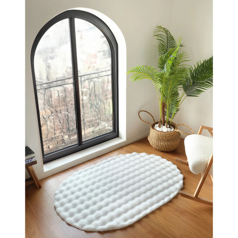 Kaşmir Halı 7/24 Cosy Premium Bubble Wit Ovaal 80x150 cm