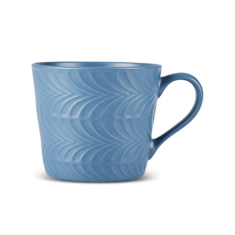 Karaca Lily Blauw & Wit Emboss Dubbele Bekerset 320 ml
