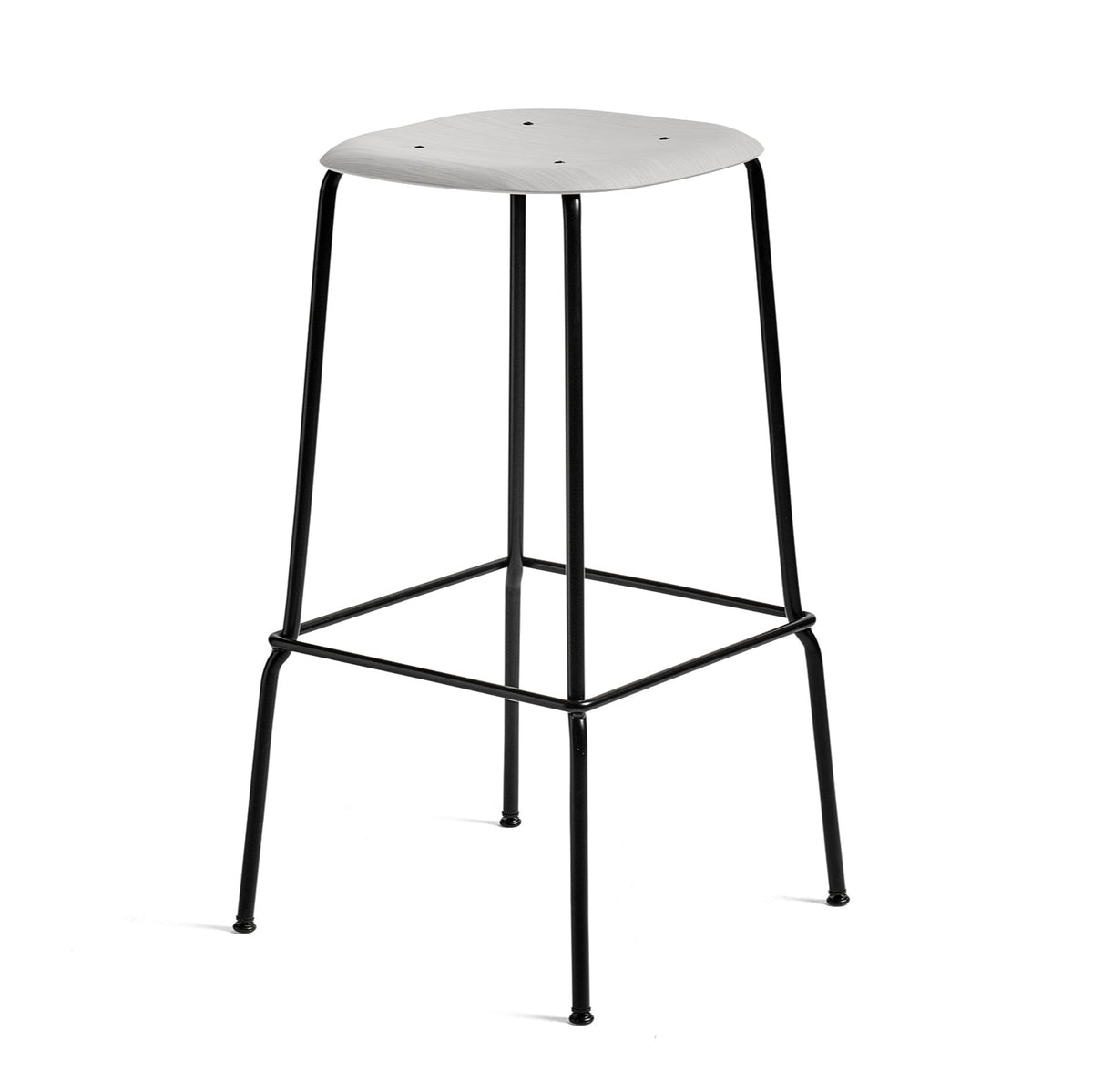 Hay Soft Edge 80 Barhocker – Sitz Schichtholz Eichenfurnier Gestell 4-Fuß