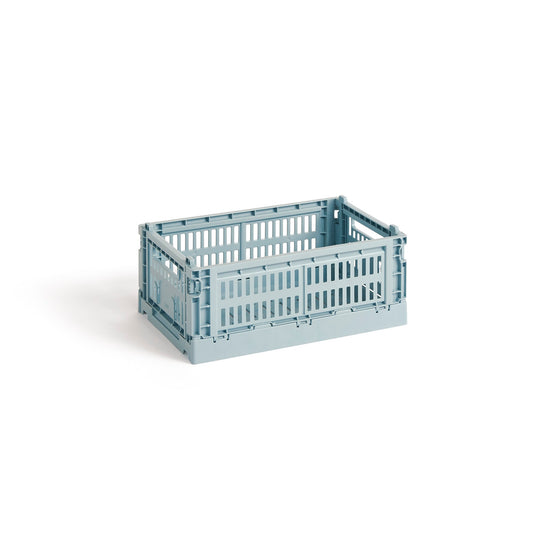 HAY Color Crate Korb Klapp-Box S small Kunststoff recycelt dusty blue blau