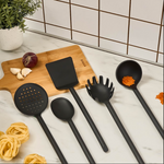 Karaca Simple 5-Piece Kitchen Utensil Set, Black  