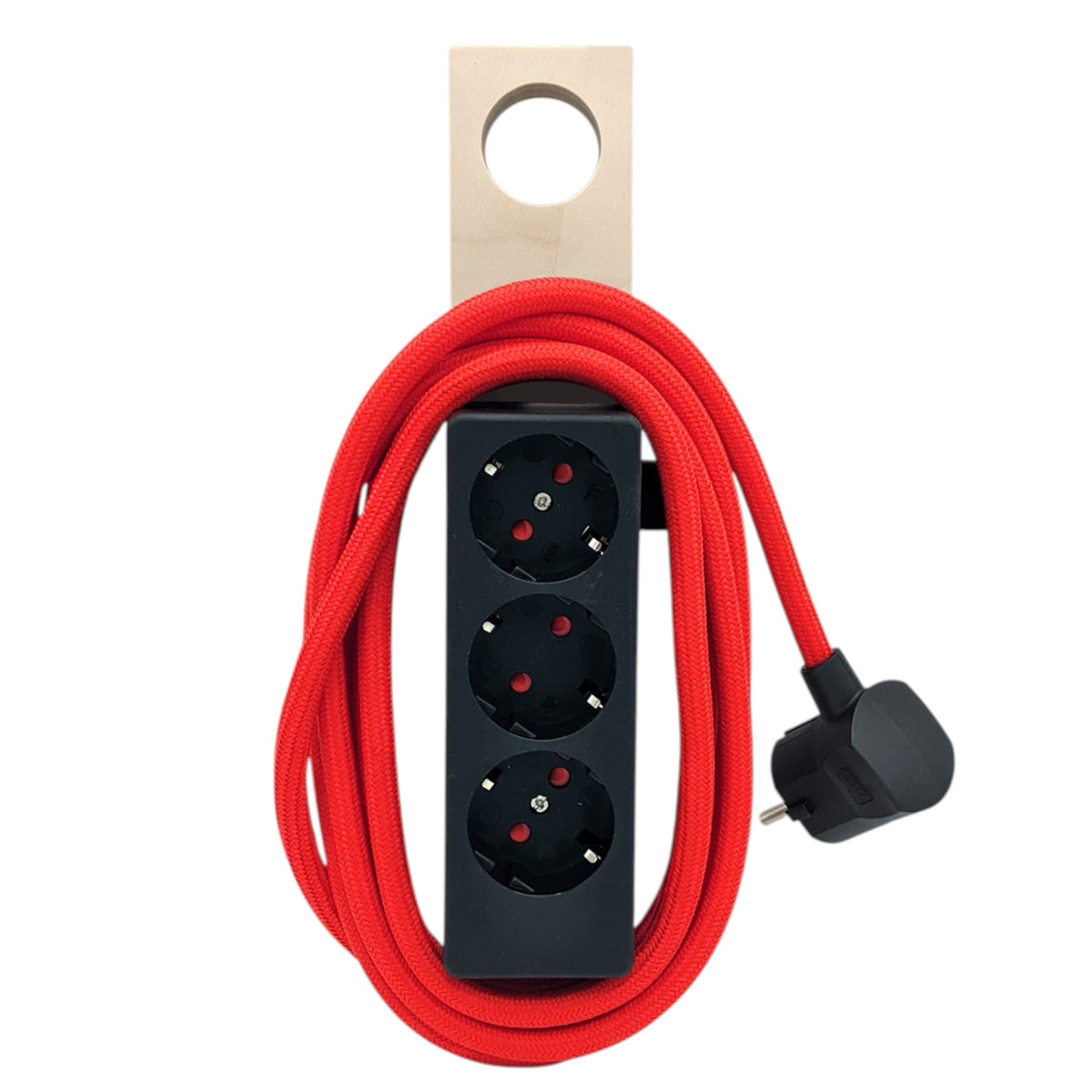 Njustudio Stromer Mini magnetische Steckerleiste schwarz mit Textilkabel