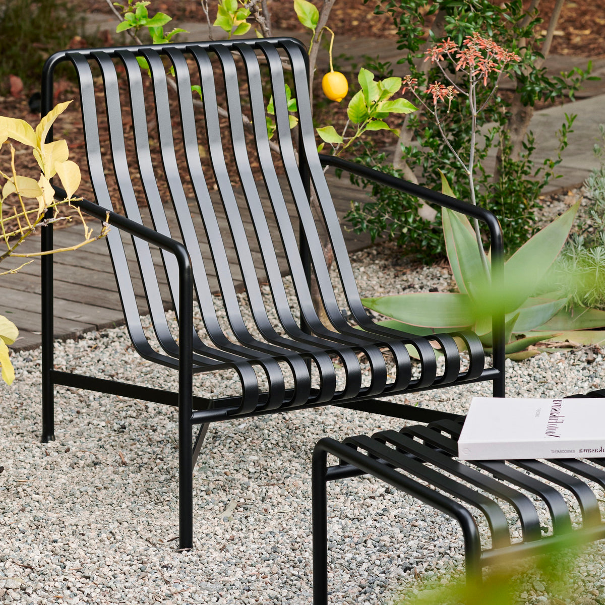 HAY Palissade Lounge Chair High Outdoor-Stuhl hoch