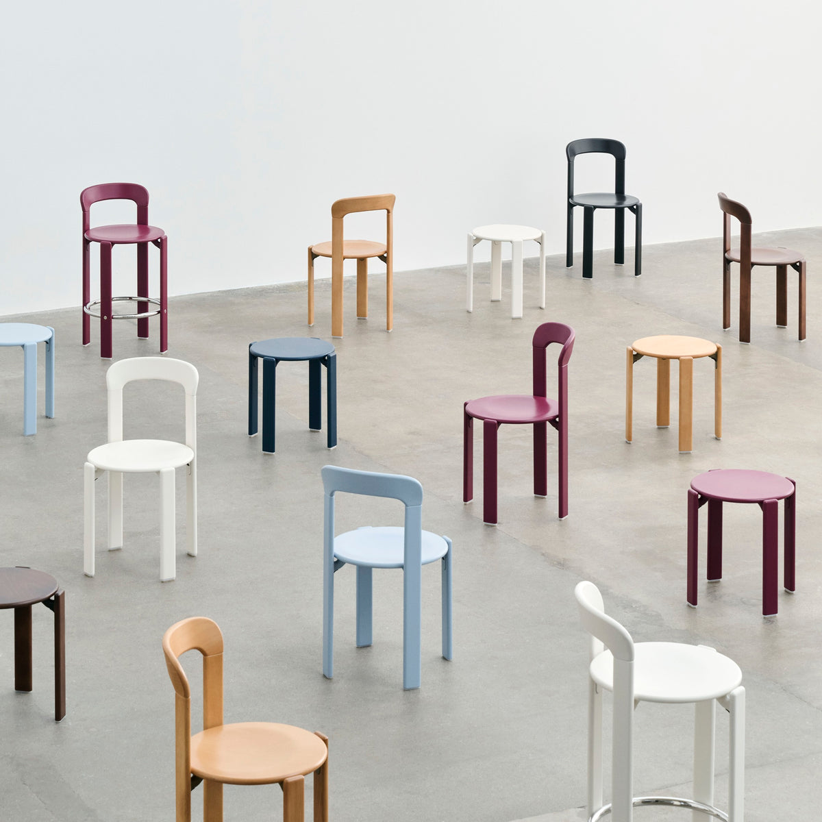 HAY Rey Bar Stool Barhocker Buche wasserbasiert lackiert