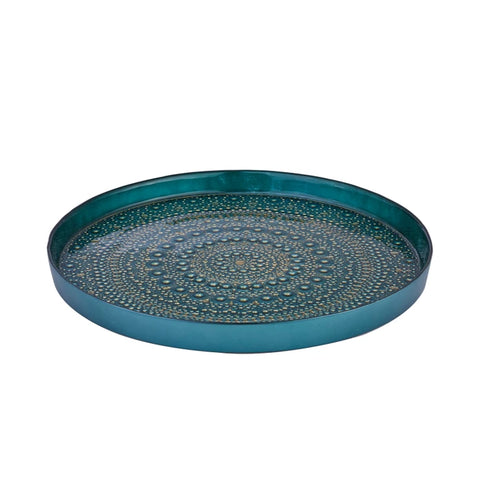 Karaca Rashel Groene Glazen Dienblad 35 cm