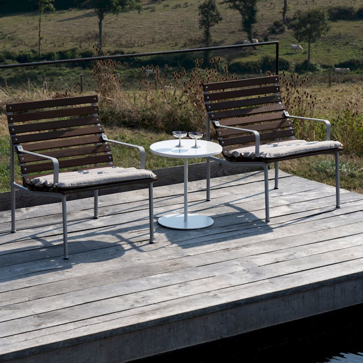 Hay Pyro Coffee Table Beistelltisch Platte Porzellan Fuß Stahl In- & Outdoor